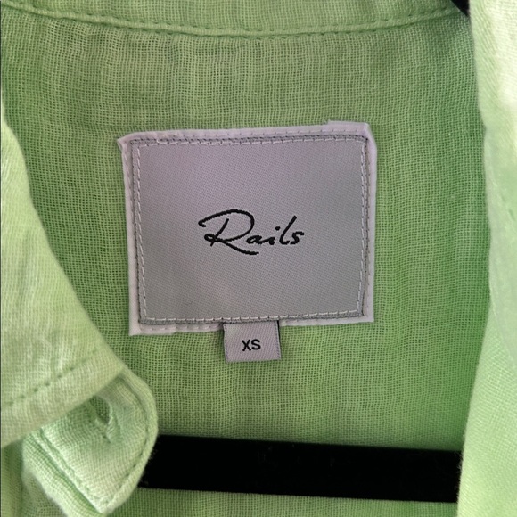 Rails Ellis Gauzy cotton Button Up Shirt in Jade Lime - Picture 6 of 10